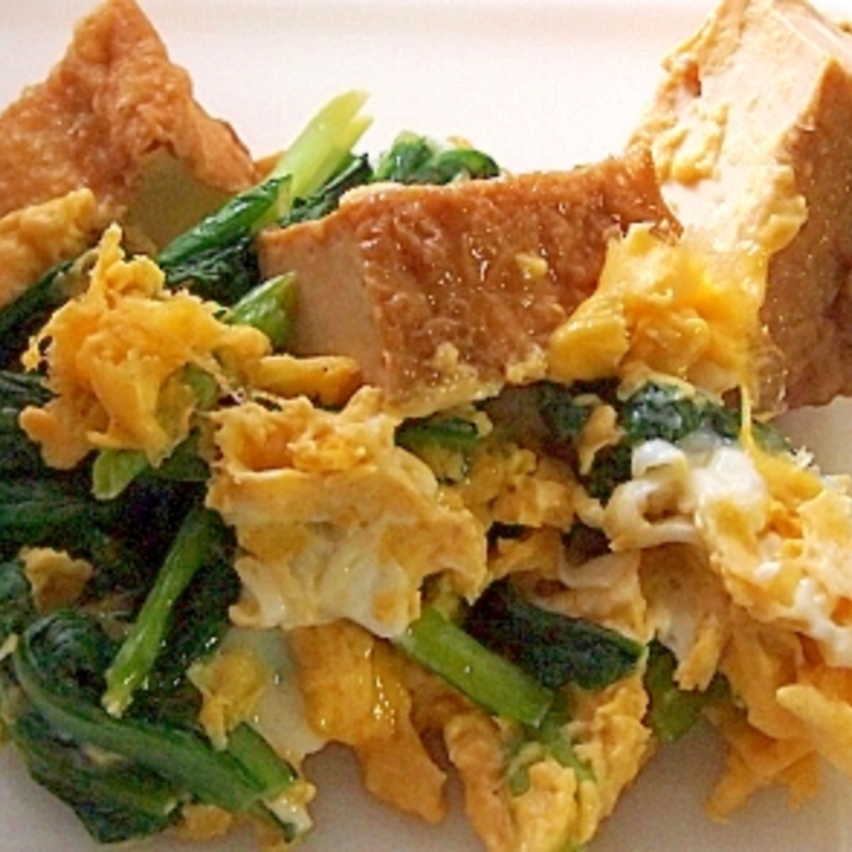 厚揚げと小松菜の卵とじ レシピ 作り方 By まるっとまる 楽天レシピ